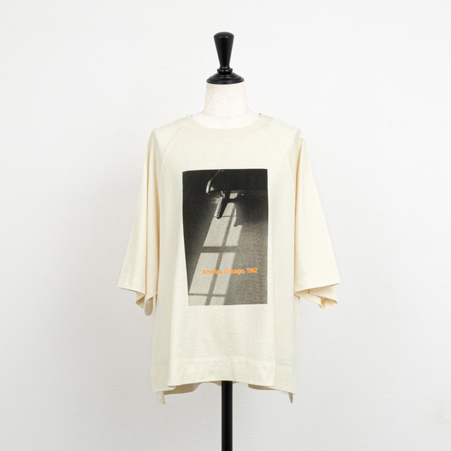 【Munich／ミューニック】コットンジャージフォトプリントTシャツ（アイボリー）