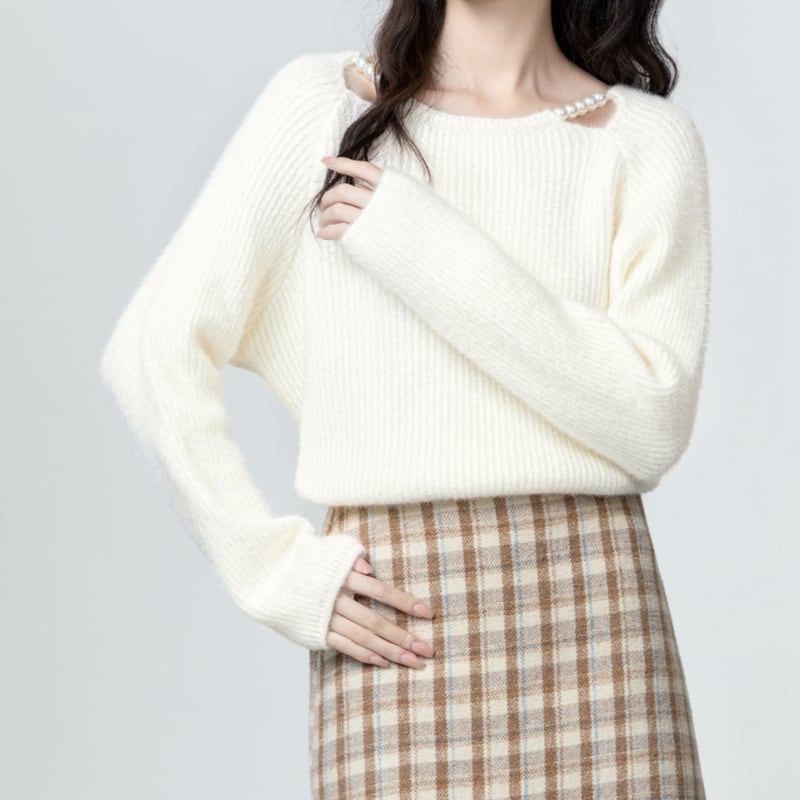 pealr-shoulder dolman riv-knit m0951