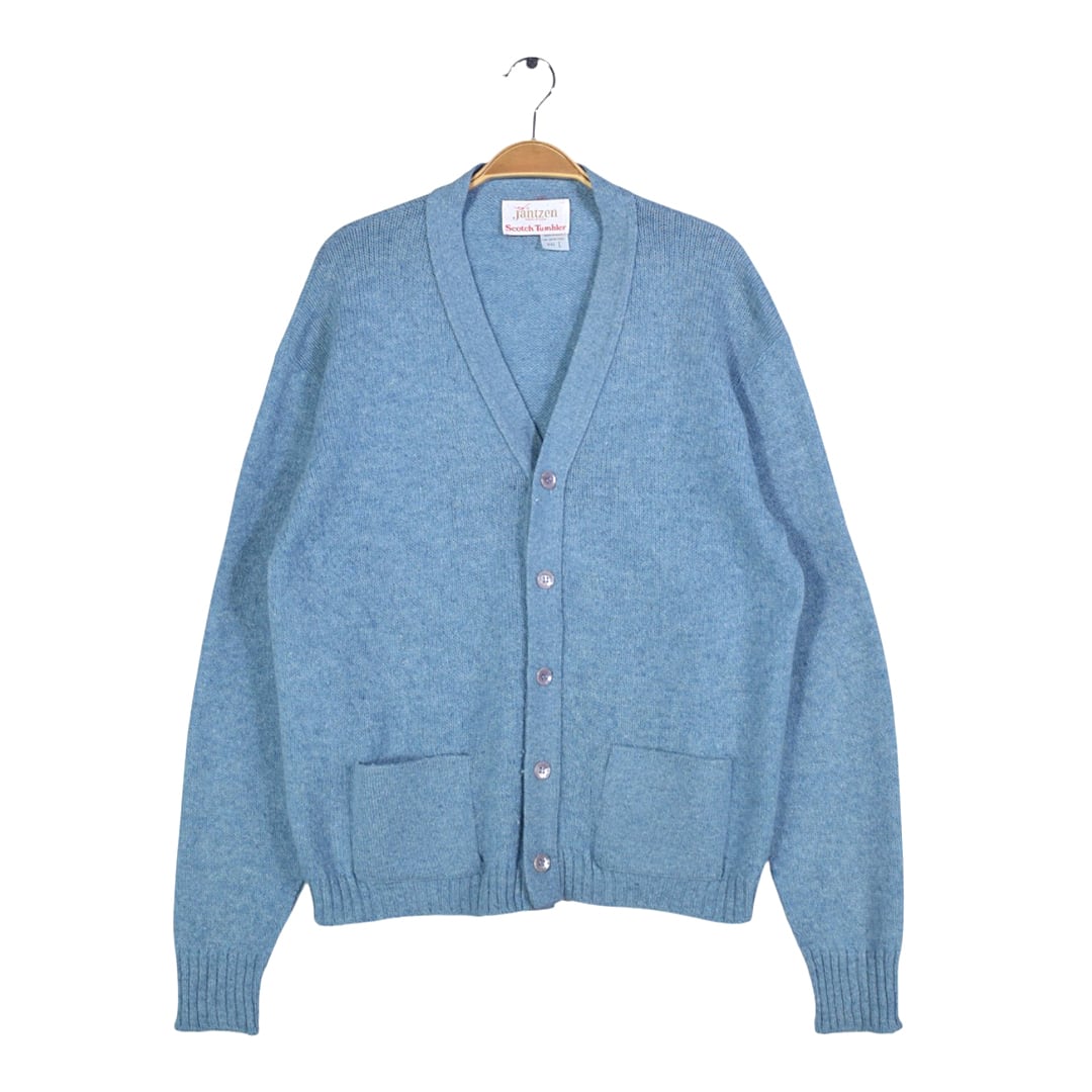70s ジャンセン USA製 スコッチタンブラー ヴィンテージ ウールカーディガン JANTZEN SCOTCH TUMBLER サイズL 古着 @CI0116