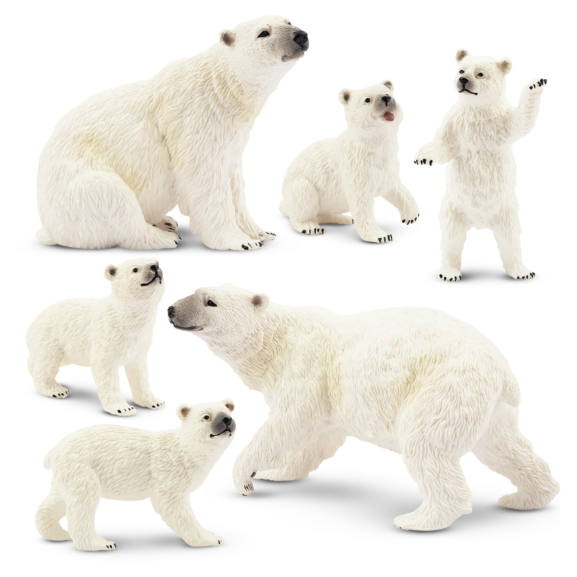 【努力特価】TOYMANY 6PCS動物フィギュア シロクマフィギュアセット ホッキョクグマ 北極熊 親子 冬 リアルな動物模型 ミニモデル 人気動物 おもちゃ 玩具 誕生日プレゼント クリスマス 新年 飾り物 コレクション 6歳以上