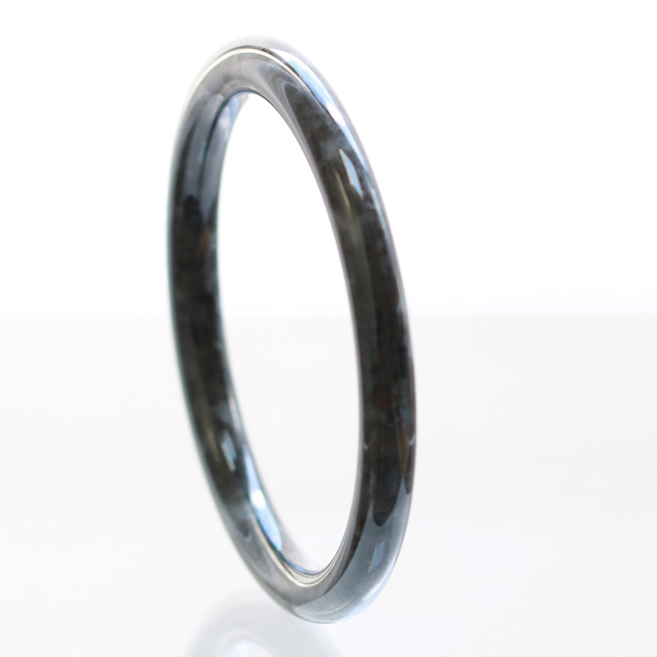 【内径57.6mm】princess/black 翡翠バングル A貨翡翠 jd_bg1201