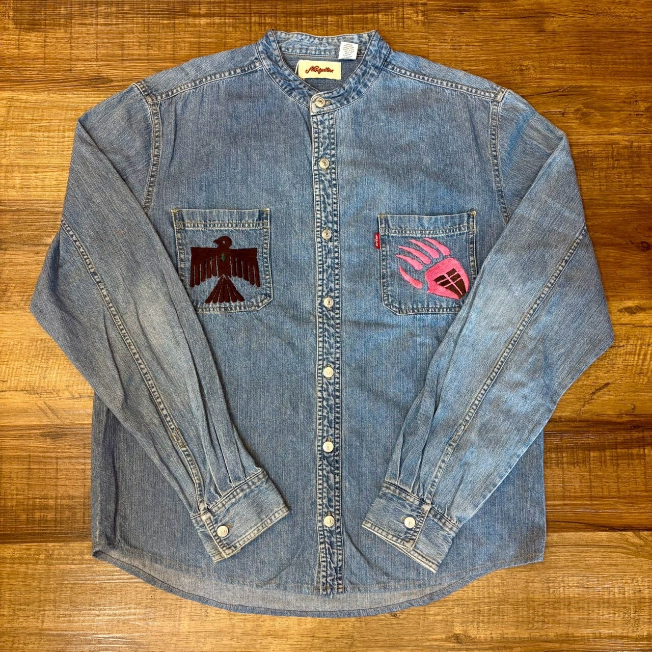 ナスングワム【Nasngwam】Indian motif Denim Shirt　Lサイズ - 1