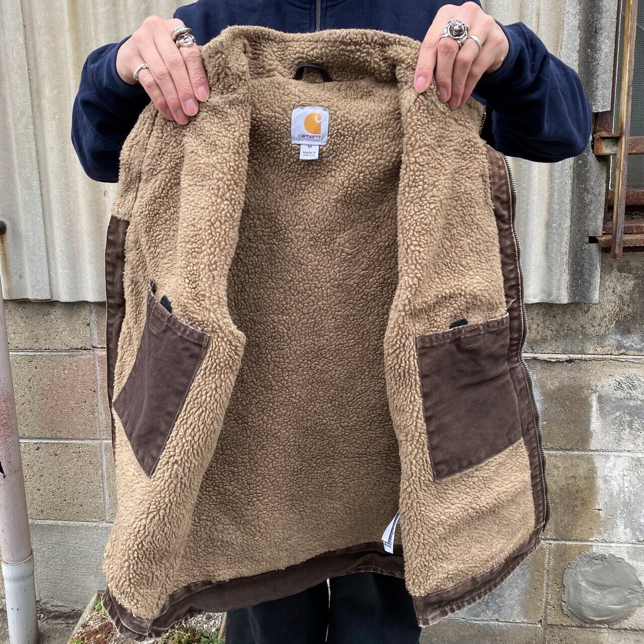 Carhartt カーハート ダック地 ハイネック ワークベスト ボアライナー 
