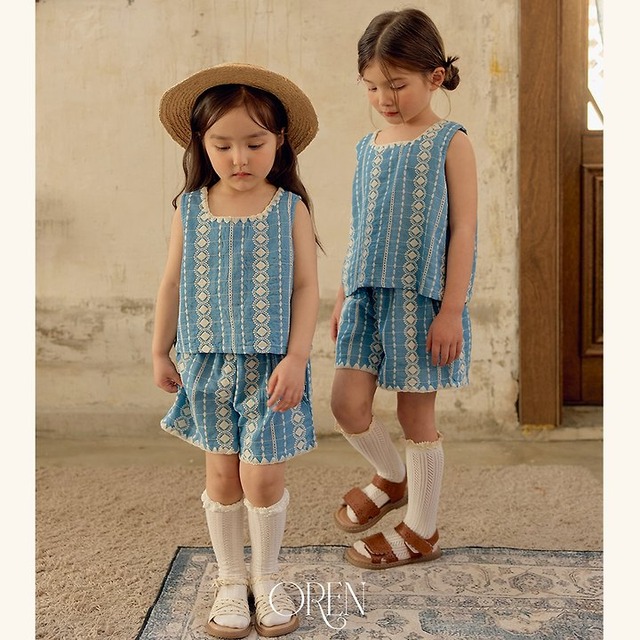 【取寄】oren｜pearlin blue set｜パリンブルーセット｜S-XL｜kids｜26 summer