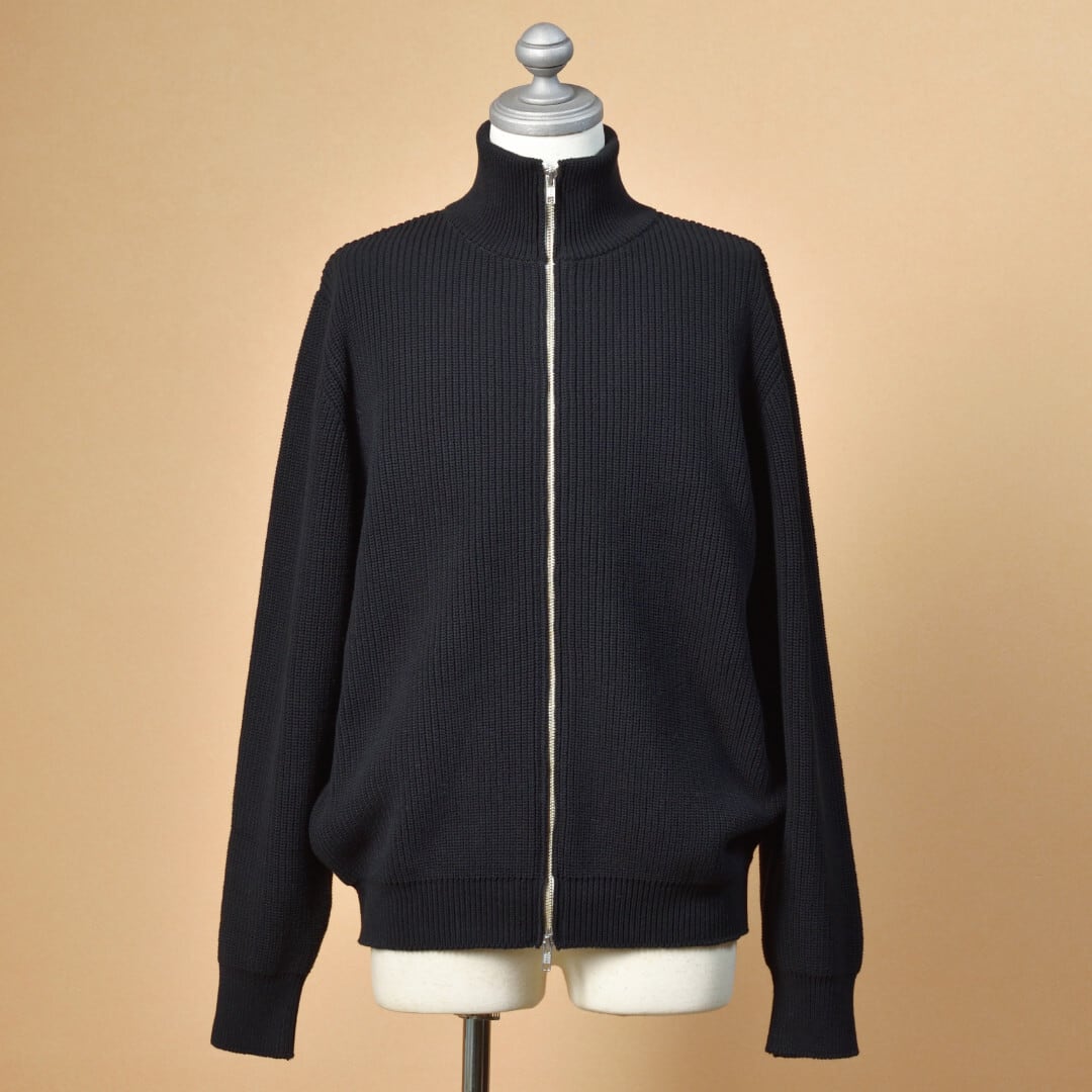 Manual Alphabet マニュアルアルファベット ALL TIME RIB ZIP KNIT・ブラック【送料無料】