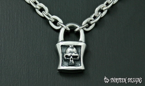 THIRTEENDESIGNS サーティーンデザインズ KN-5 SHAPED LOCK SKULL NECKLACE