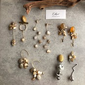 天然石 ジグザグロングピアス/イヤリング サージカルステンレス