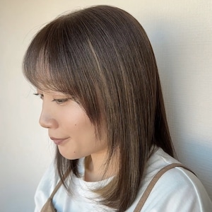 ネオピースハイライト 13×15cm ナチュラルブラウン系 前髪あり/なし レミー人毛100%