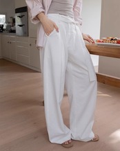 Belted wide leg full length Pants L0156