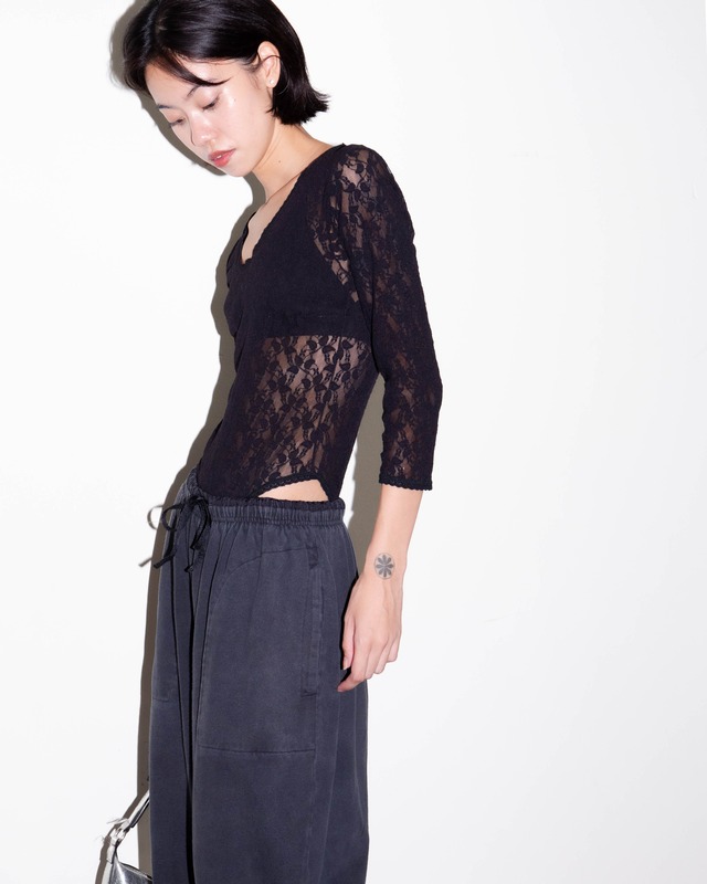 1990s botanical lace bodysuit
