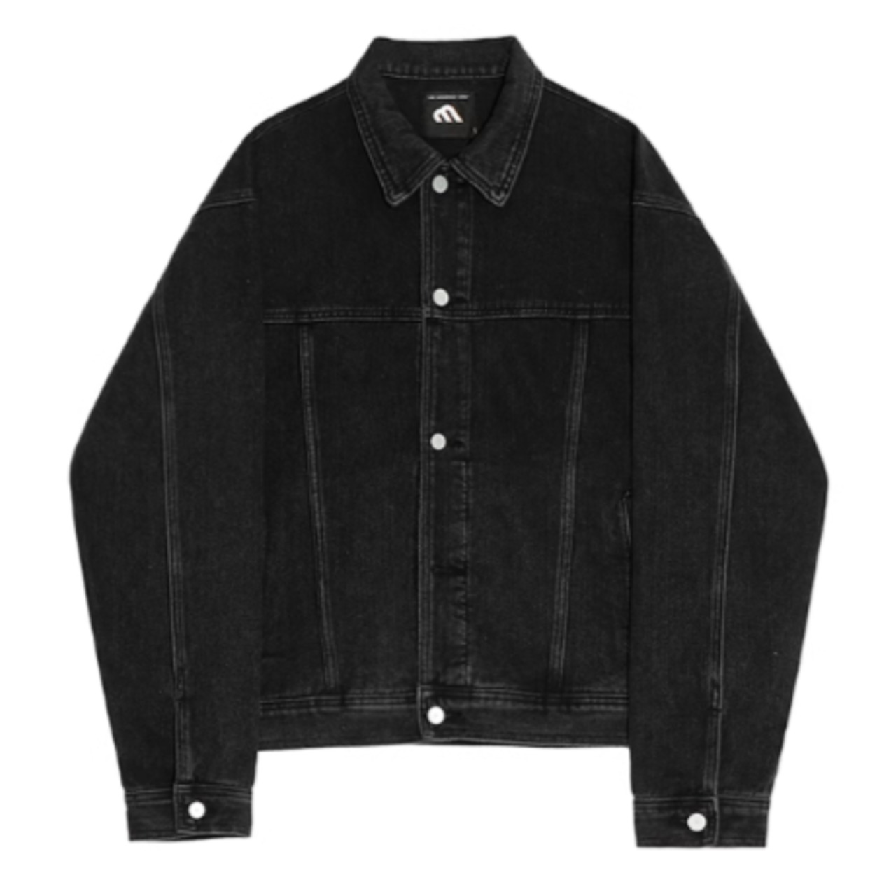 レトロウォッシュブラックデニムジャケット　0826
