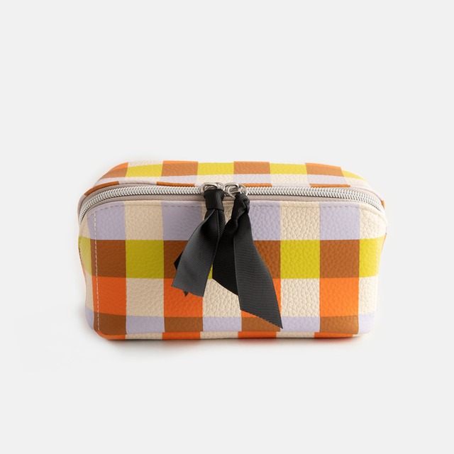 MULTI CHECK DIAGONAL COSMETIC BAG_DCB102