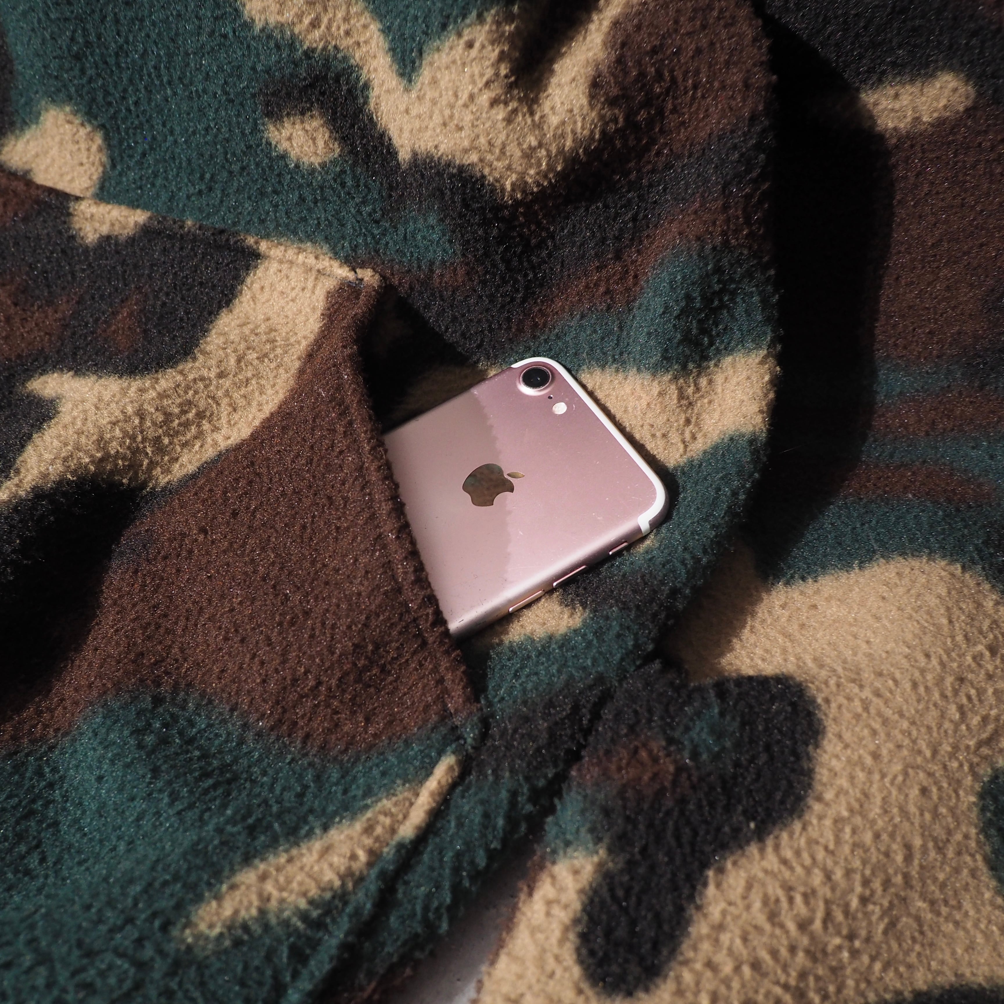 1980s " made in USA " Camouflage pattern Design vintage loose fleece jacket