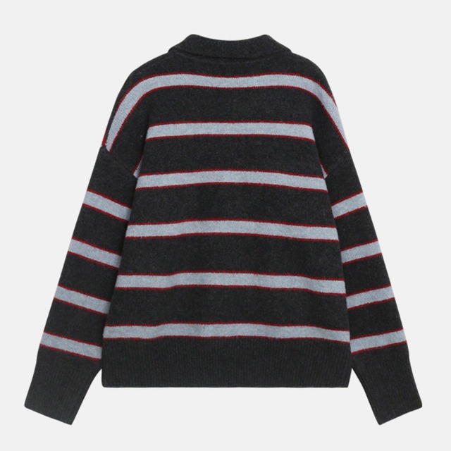 border polo knit　J00451