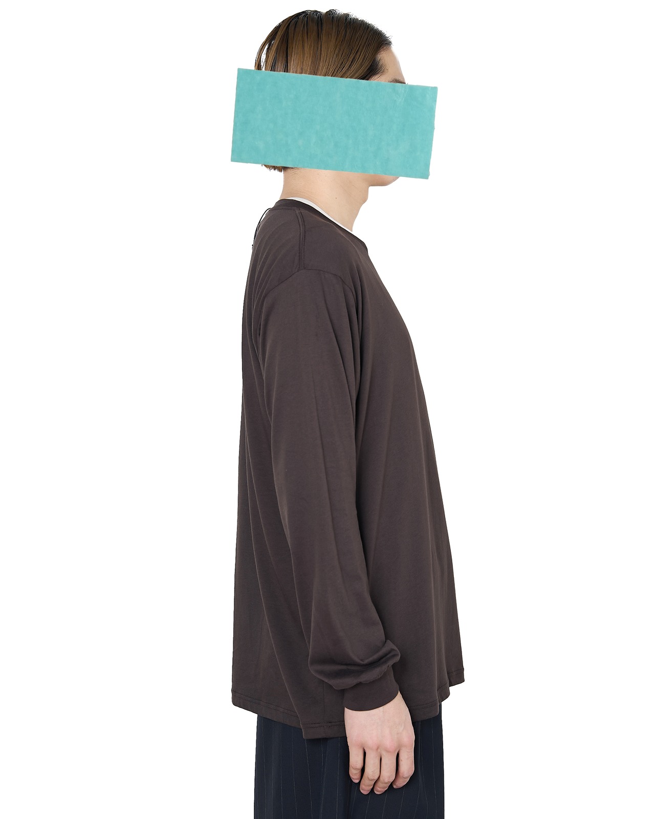 ssstein "SUVIN COTTON BASIC LS TEE〔DARK BROWN〕"