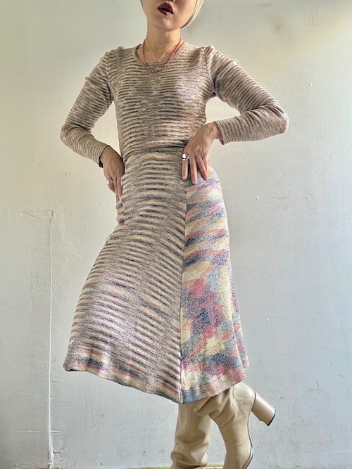 1980s Vintage "I. MAGNIN" Metallic Knit Set Up