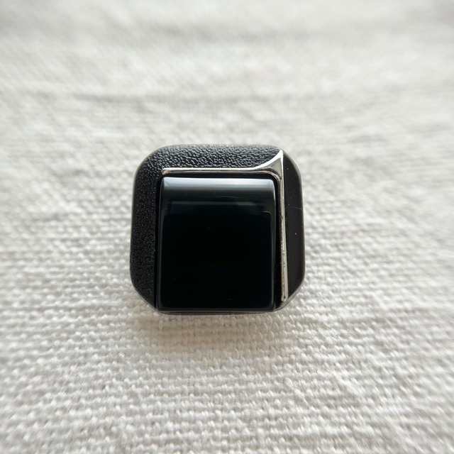 ●『2個セット』スクエア ハーフシルバーライン×ブラック 19㎜