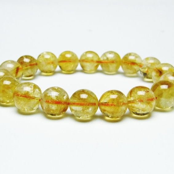 シトリンクォーツ ブレスレット 虹入り 11mm シトリン ブレス 一点物 メール便可 [M便 1/10] 111-46145