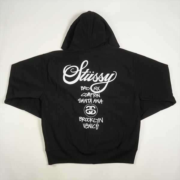 Stüssy ブラック フーディジップパーカー Lサイズ 【公式通販】