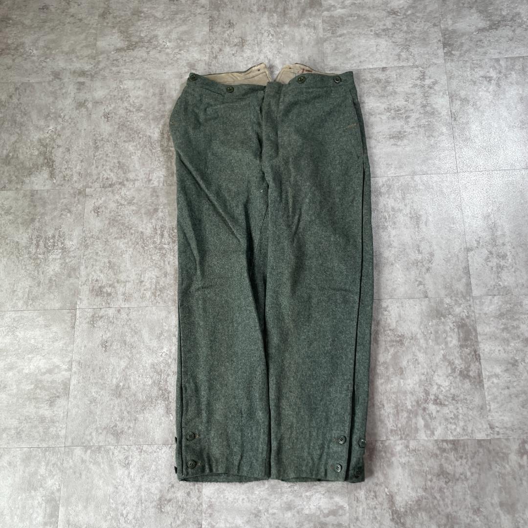 30-40s スイス軍 針式シンチ ウール グリーン パンツ W32 | ib2