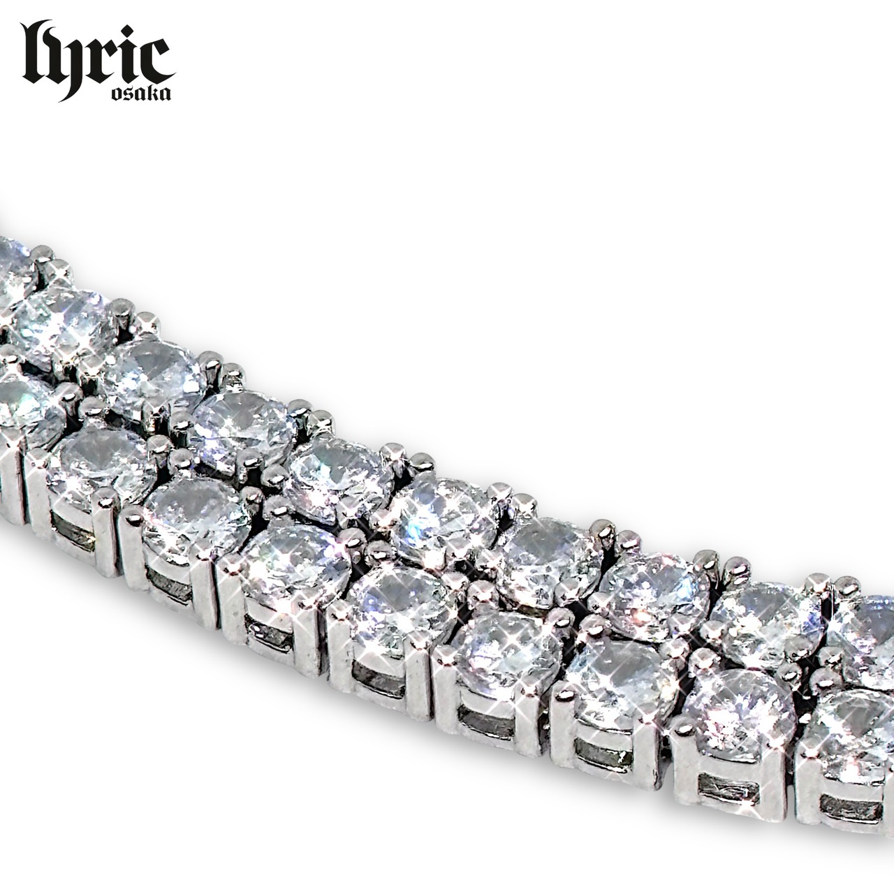 3mm 50cm luxury tennis necklace silver