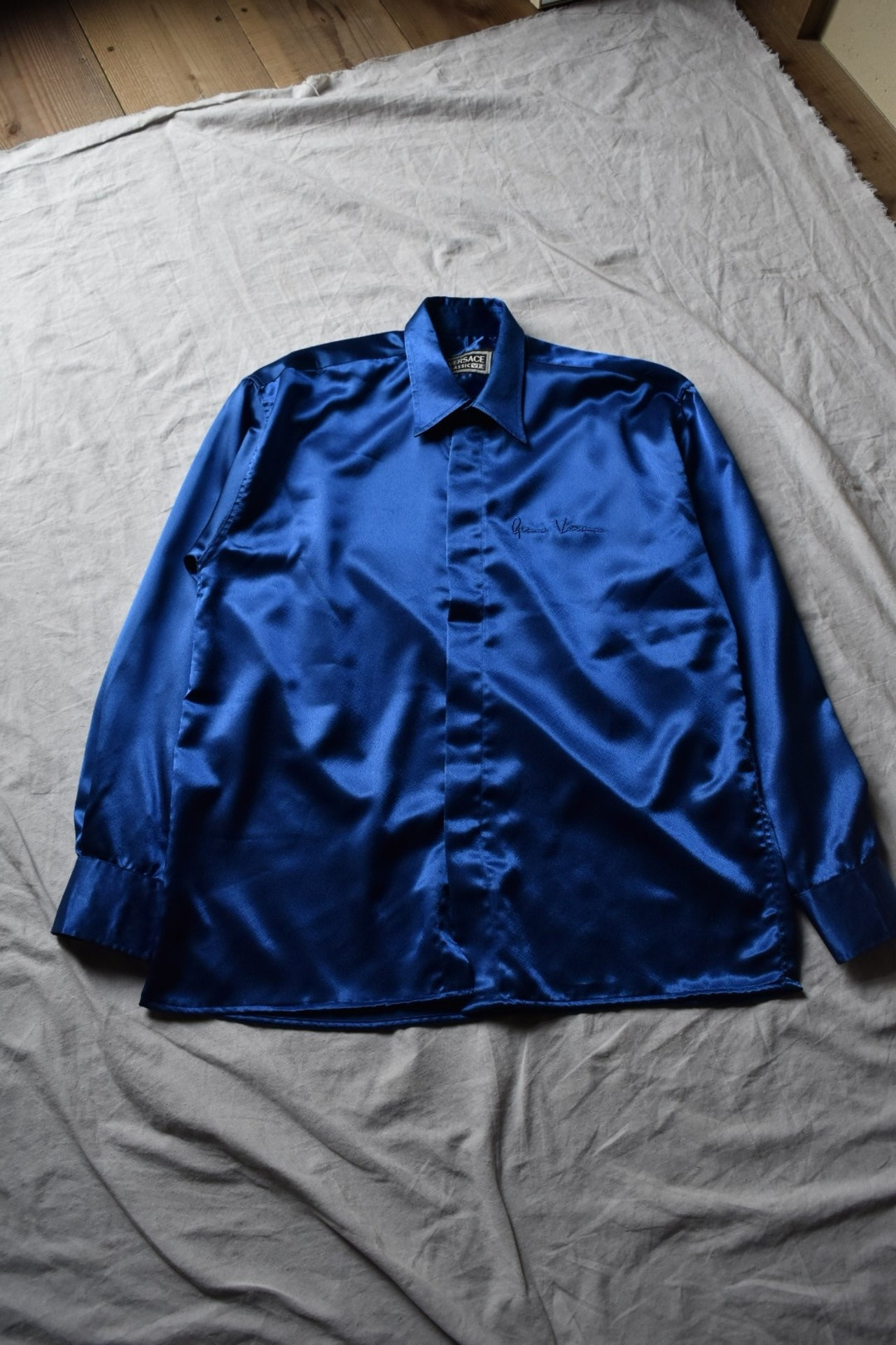 “VERSACE” V2 shiny blue shirt