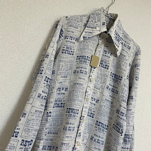 ユーロ　Monokel　総柄 英字 長袖シャツ