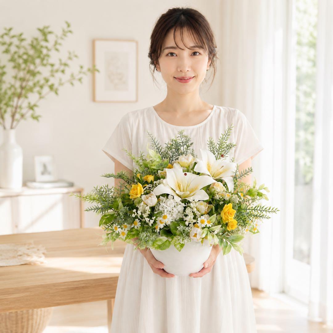 初夏の陽だまりを届ける光触媒フラワーアレンジ アーティフィシャル