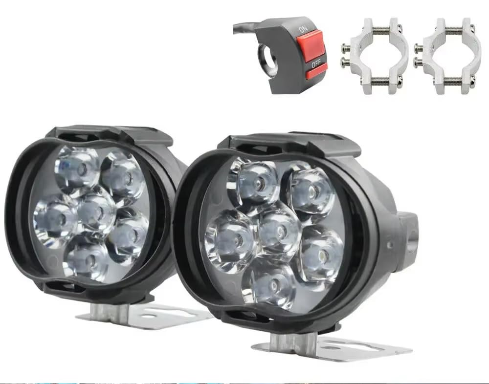 zmart オートバイ 8W デイタイム ランニングライト LED ヘッドライト バイク スクーター スポットライト 自動ヘッドランプ カー フォグ 外部