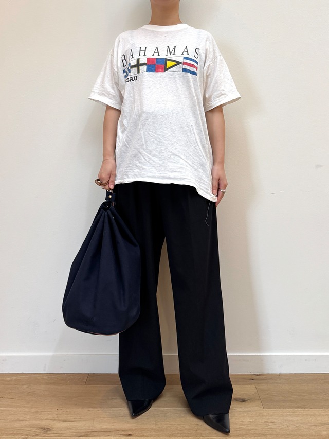 CU12-3 USED SOUVENIR TEE "BAHAMAS" -WHITE-