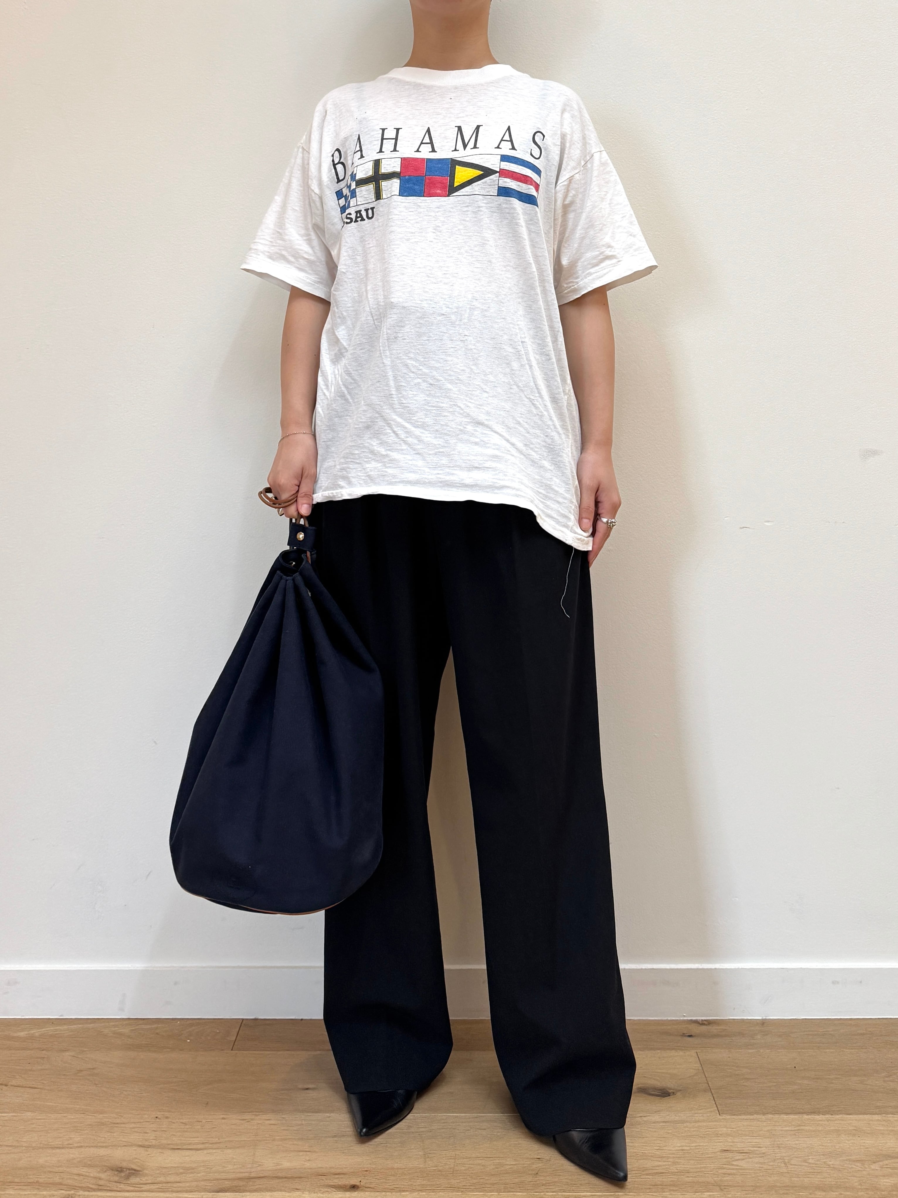CU12-3 USED SOUVENIR TEE "BAHAMAS" -WHITE-