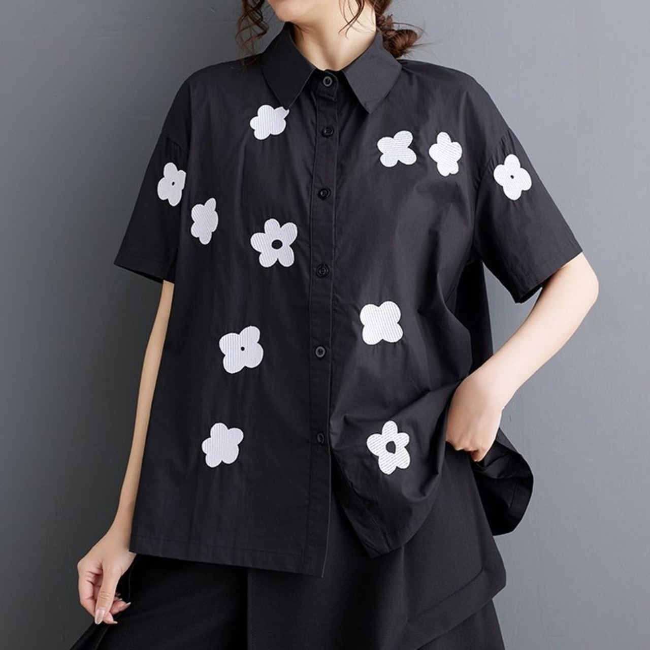 花柄 リラックスシルエット シャツ30055