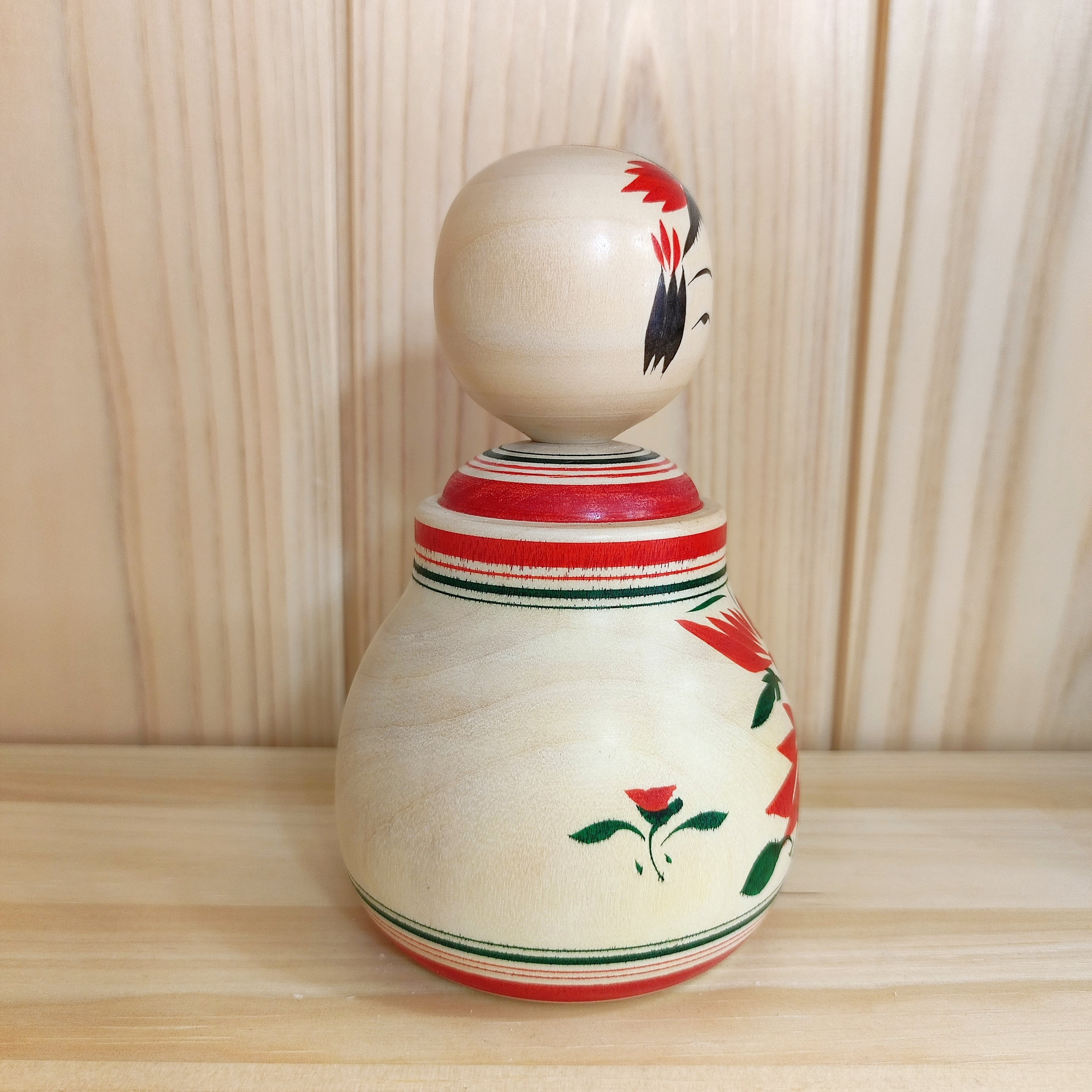 大沼秀顕工人：鳴子系】ねまりこ 赤・緑 菊：13cm N4HO-5