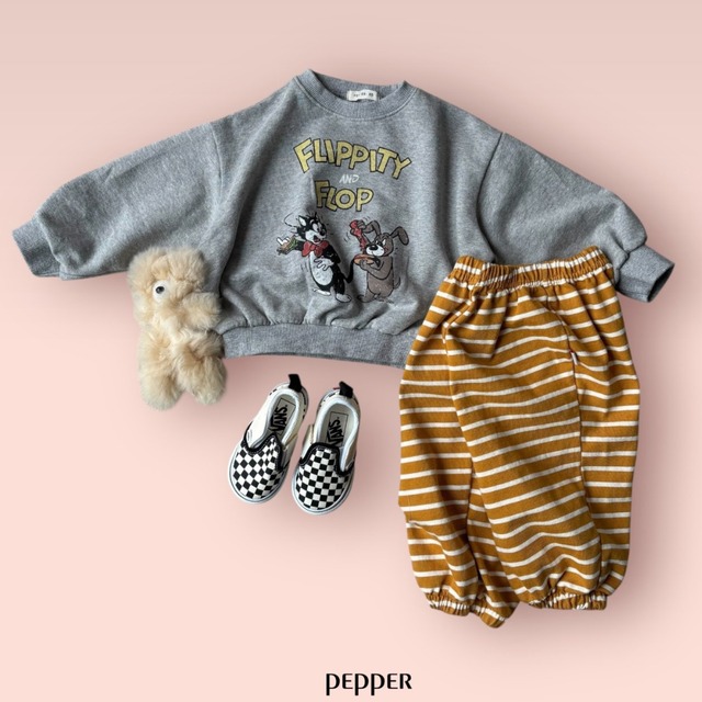 《送料無料》予約:ヨーヨーストライプジョガー【pepper】