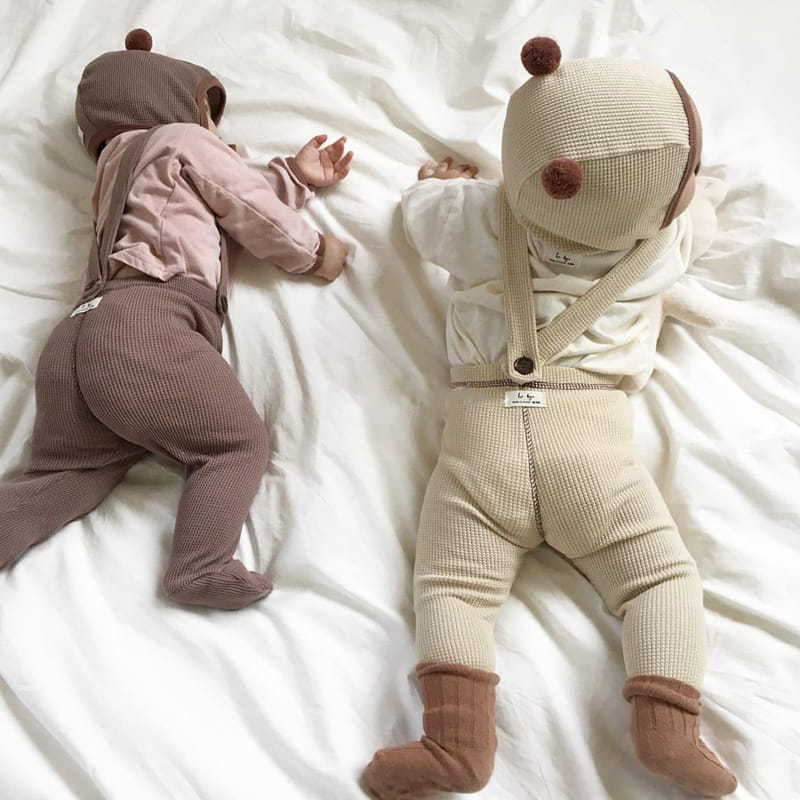 【BABY】秋新作 無地リブサロペット