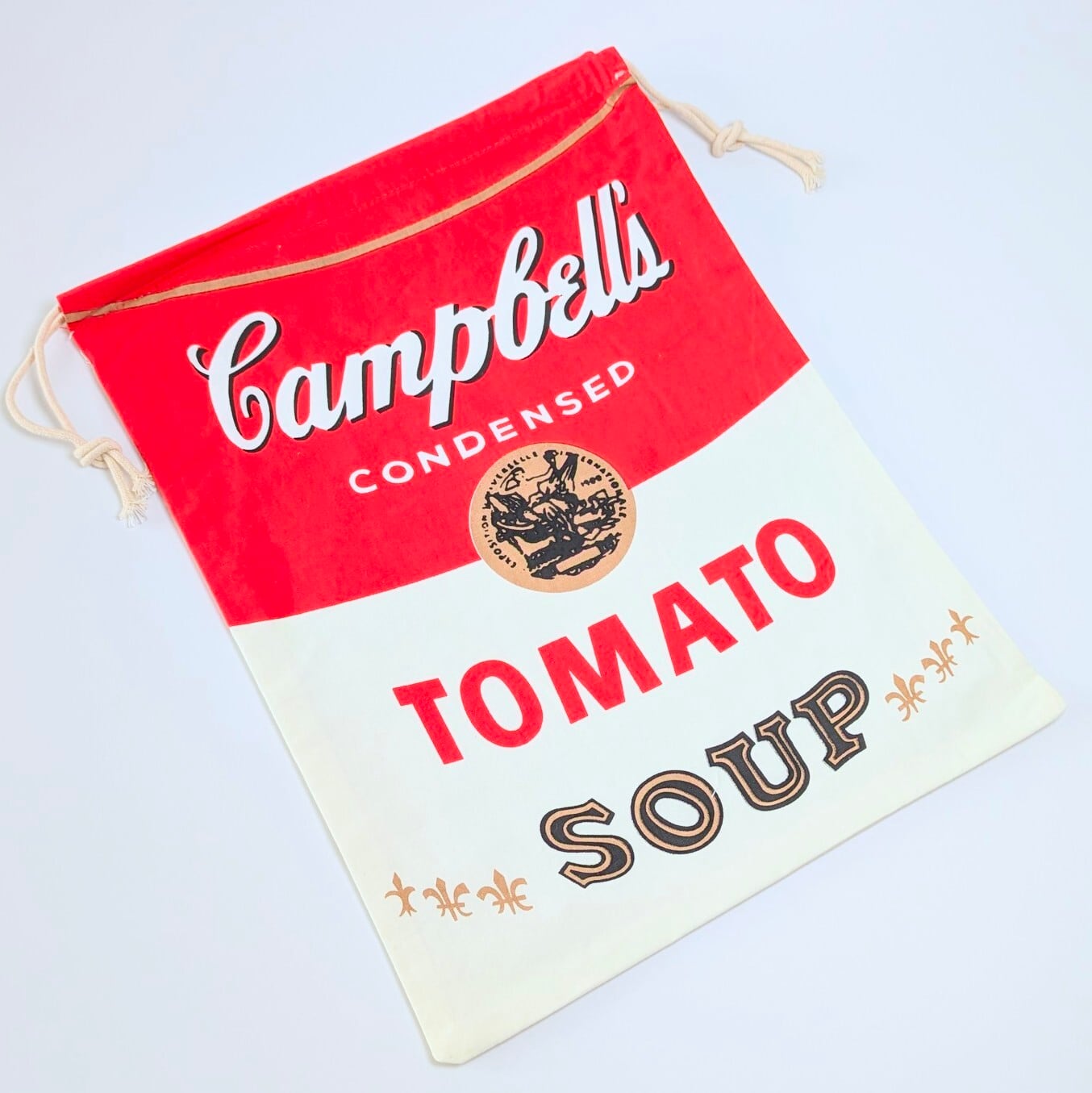 【 Campbell Soup ( キャンベルスープ ) TOMATO 】 巾着袋L / コットン巾着〚アメリカン雑貨 アメトイ〛