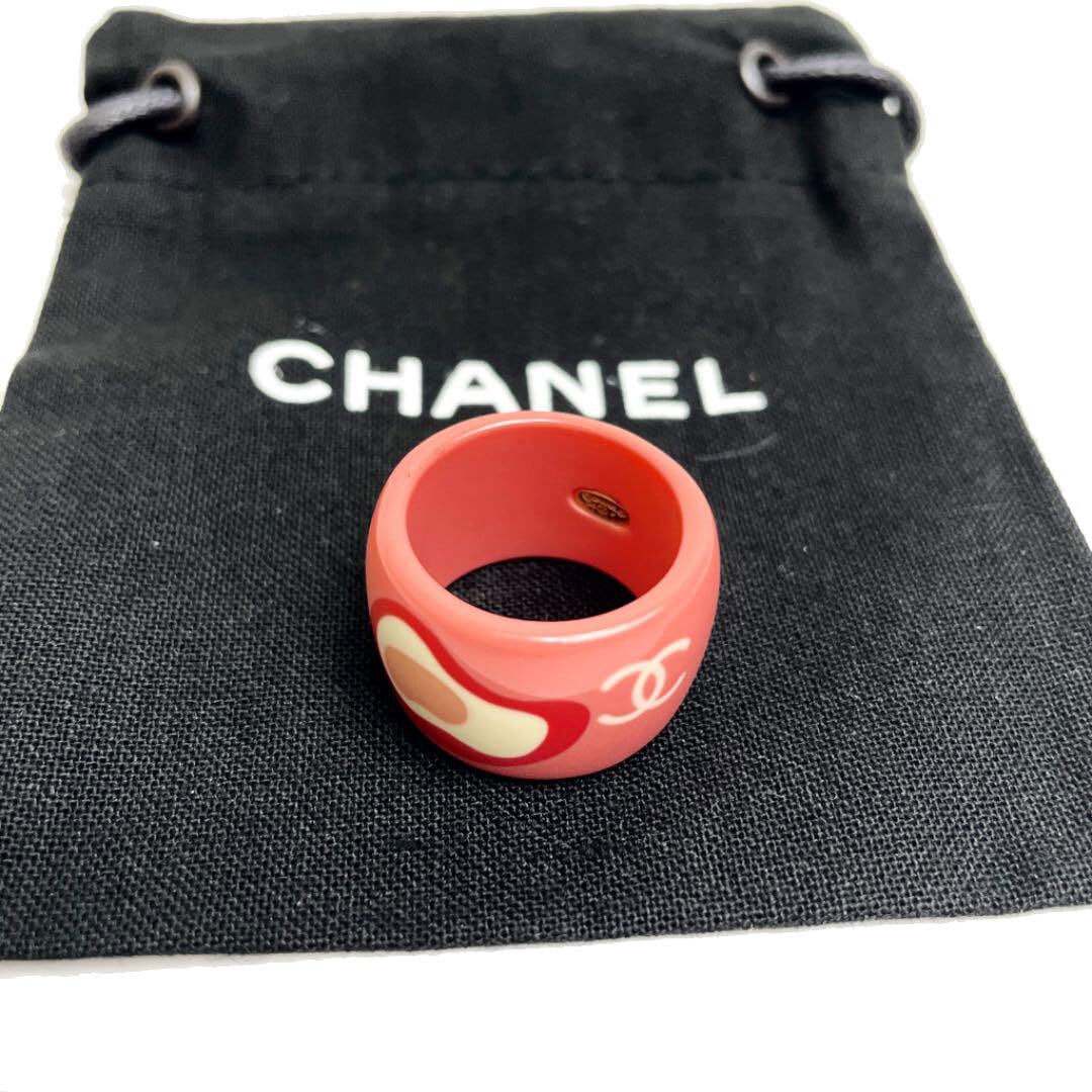 CHANEL シャネル リング 指輪 ココマーク プラスチック ピンク 03P 約