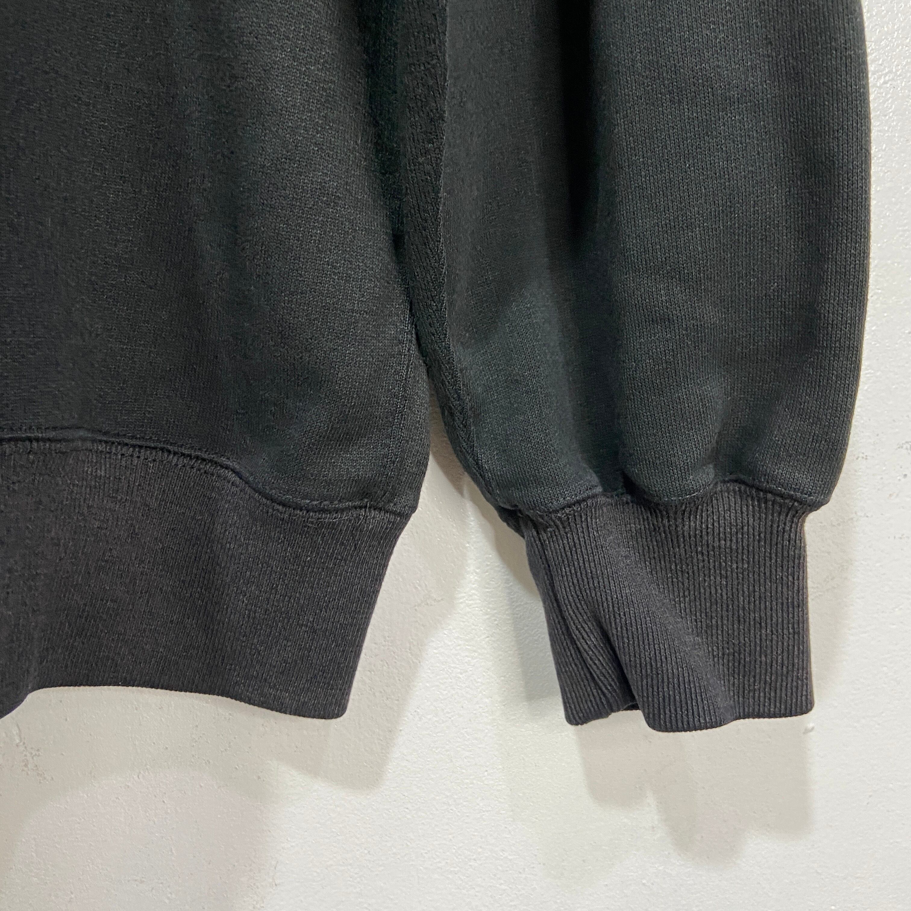 希少 80s NIKE ワンポイントロゴ刺繍スウェット 紺タグ ブラック XL
