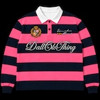 SCRIPT LOGO STRIPED RUGBY POLO SHIRT