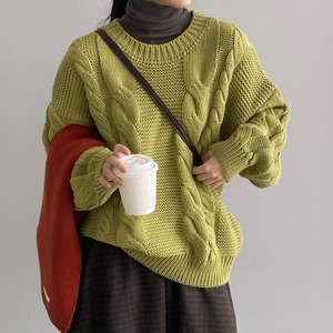 cable-knit chunky sweater　J00310
