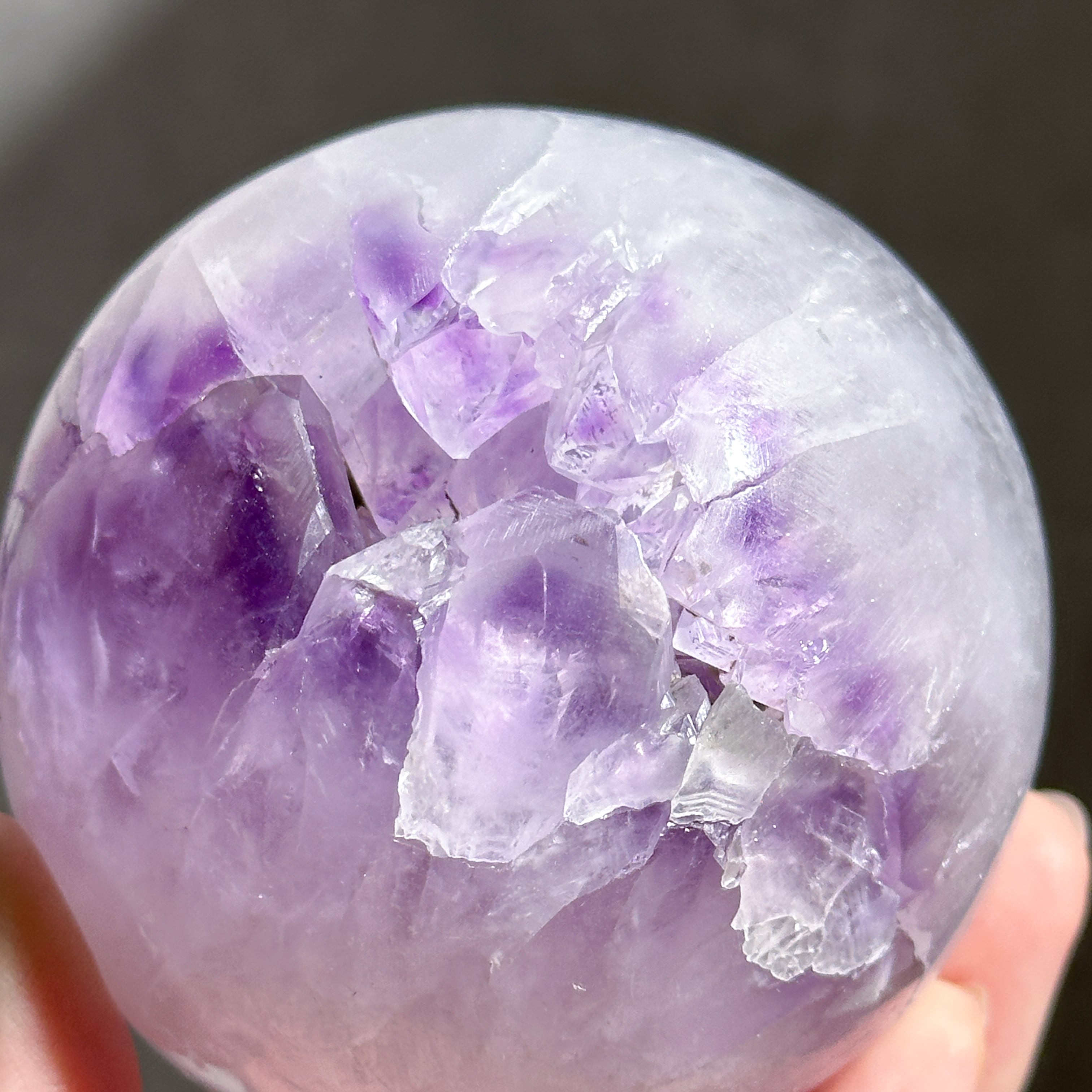 ウルグアイ産アゲート×アメジスト スフィア（丸玉）53◇Agate×Amethyst