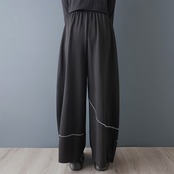 曲線 ステッチ ワイド パンツ  00366