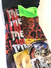 ミリタリー・・ロックT リメイク5ポケットパンツ ROCK T-SHIRTS EMBROIDERY REMAKE PANTS