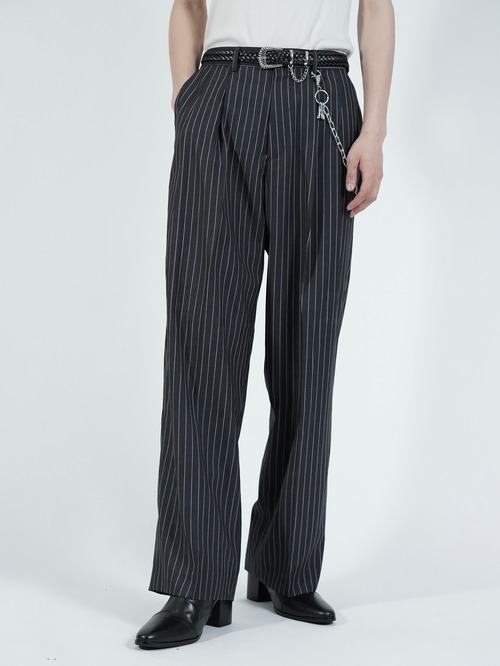 【ALUDE SELECT】stripe wide slacks