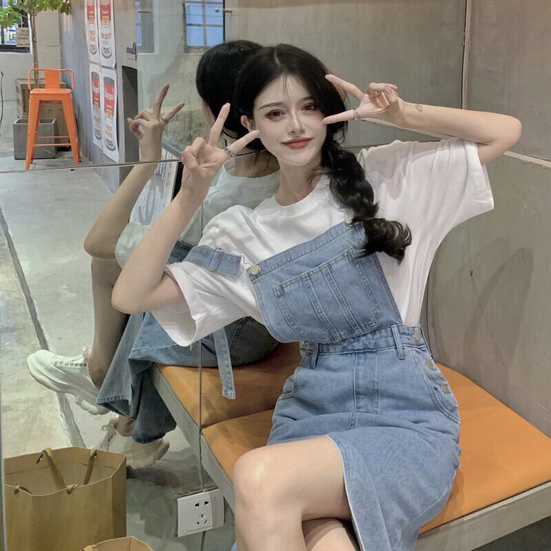 スタンダードドレス サマースカート スリットスリムウェスト レトロ 夏物 ブラックストロベリース82398163521