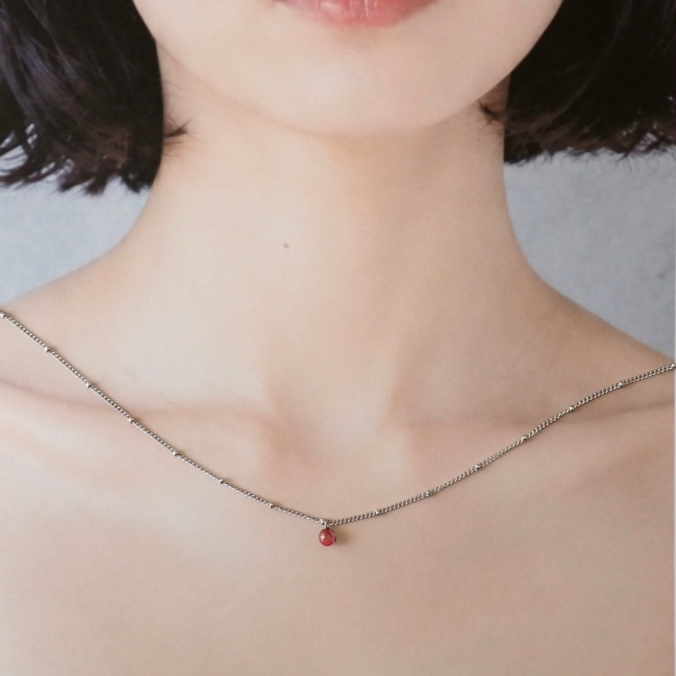 琉球ガラスのひと粒ネックレス 42cm | シー・エトワール