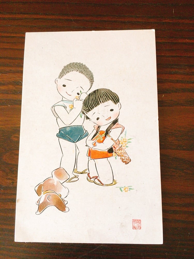 くるくるクルミちゃん 大きめイラスト 絵葉書 昭和レトロ | レトロ雑貨