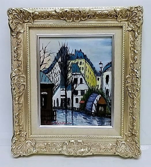 小宮山恒男「ヨーロッパ風景」 油彩画 額縁外寸37.0x42.0n7.5 小宮山恒男「ヨーロッパ風景」 油彩画 額縁外寸37.0x42.0n7.5