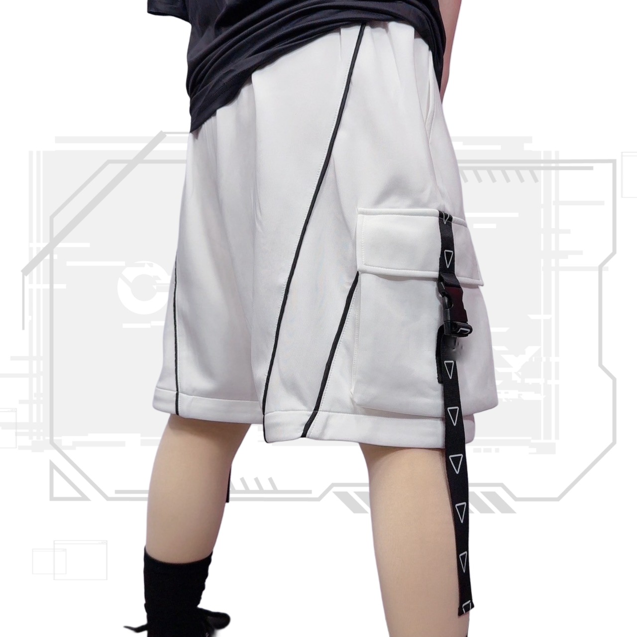 UNISEX CYBER CONVERTIBLE PANTS【WHITE】