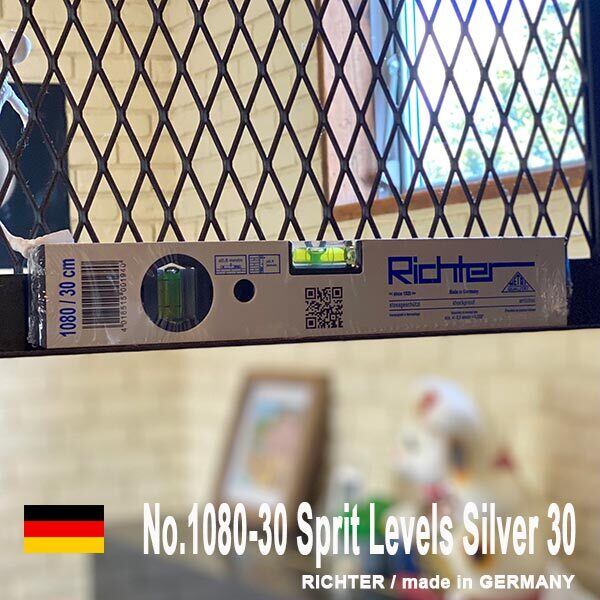 RICHTER No.1080-30 Sprit Levels Silver 30 リヒター No.1080-30 スプリット レベル シルバー30 水平器 現場 計測 30cm GERMANY ドイツ製 DETAIL